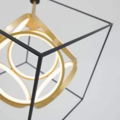 Luxury 29-Watt Integrated LED Black Modern Industrial Island Light Hanging Pendant Light Chandelier for Living Room by Artika -KINWELL shop black artika chandeliers pdt lu hd2 66 1000