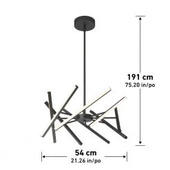 Malibu 30-Watt Integrated LED Black Modern Island Light Hanging Pendant Light Chandelier for Kitchen Dining Room by Artika -KINWELL shop black artika chandeliers pdt muc hd2bl 4f 1000