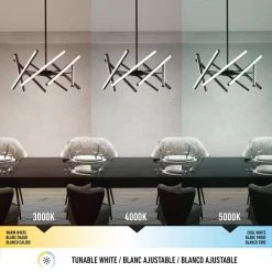 Malibu 30-Watt Integrated LED Black Modern Island Light Hanging Pendant Light Chandelier for Kitchen Dining Room by Artika -KINWELL shop black artika chandeliers pdt muc hd2bl c3 1000