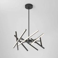 Malibu 30-Watt Integrated LED Black Modern Island Light Hanging Pendant Light Chandelier for Kitchen Dining Room by Artika -KINWELL shop black artika chandeliers pdt muc hd2bl fa 1000
