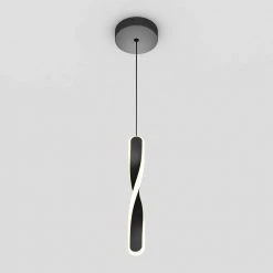 Finley 13-Watt Integrated LED Black Modern Hanging Pendant Light for Kitchen Island by Artika -KINWELL shop black artika chandeliers pdt1 fic hd2bl 44 1000