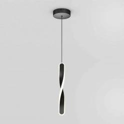 Finley 13-Watt Integrated LED Black Modern Hanging Pendant Light for Kitchen Island by Artika -KINWELL shop black artika chandeliers pdt1 fic hd2bl 4f 1000