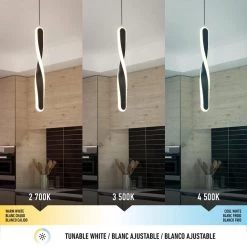 Finley 13-Watt Integrated LED Black Modern Hanging Pendant Light for Kitchen Island by Artika -KINWELL shop black artika chandeliers pdt1 fic hd2bl c3 1000