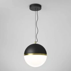 Nova 15-Watt Integrated LED Black Modern Hanging Pendant Light for Kitchen Island by Artika -KINWELL shop black artika chandeliers pdt1 nbc hd2bl 1f 1000