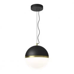 Nova 15-Watt Integrated LED Black Modern Hanging Pendant Light for Kitchen Island by Artika