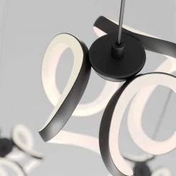 Vivaldi 25-Watt Integrated LED 4-Light Black Modern Hanging Pendant Light Chandelier for Kitchen Dining Room by Artika -KINWELL shop black artika chandeliers pdt4 vic hd2bl fa 1000