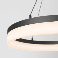 Optical Ring 30-Watt Integrated LED Black Modern Hanging Pendant Light Chandelier for Kitchen Dining Room by Artika 17 Optical Ring 30-Watt Integrated LED Black Modern Hanging Pendant Light Chandelier for Kitchen Dining Room by Artika -KINWELL shop black artika chandeliers rg25wc bl 76 1000