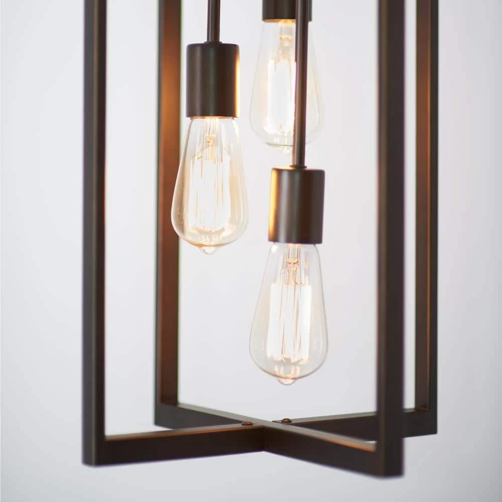 Yale 3-light Black Modern Industrial Sputnik Caged Hanging Pendant Light Island Chandelier for Kitchen Dining Room by Artika 7 Yale 3-light Black Modern Industrial Sputnik Caged Hanging Pendant Light Island Chandelier for Kitchen Dining Room by Artika - Image 5