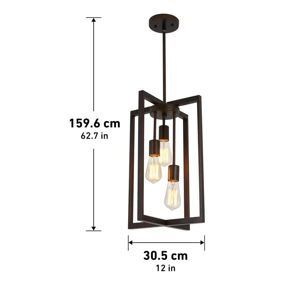 Yale 3-light Black Modern Industrial Sputnik Caged Hanging Pendant Light Island Chandelier for Kitchen Dining Room by Artika 5 Yale 3-light Black Modern Industrial Sputnik Caged Hanging Pendant Light Island Chandelier for Kitchen Dining Room by Artika - Image 3