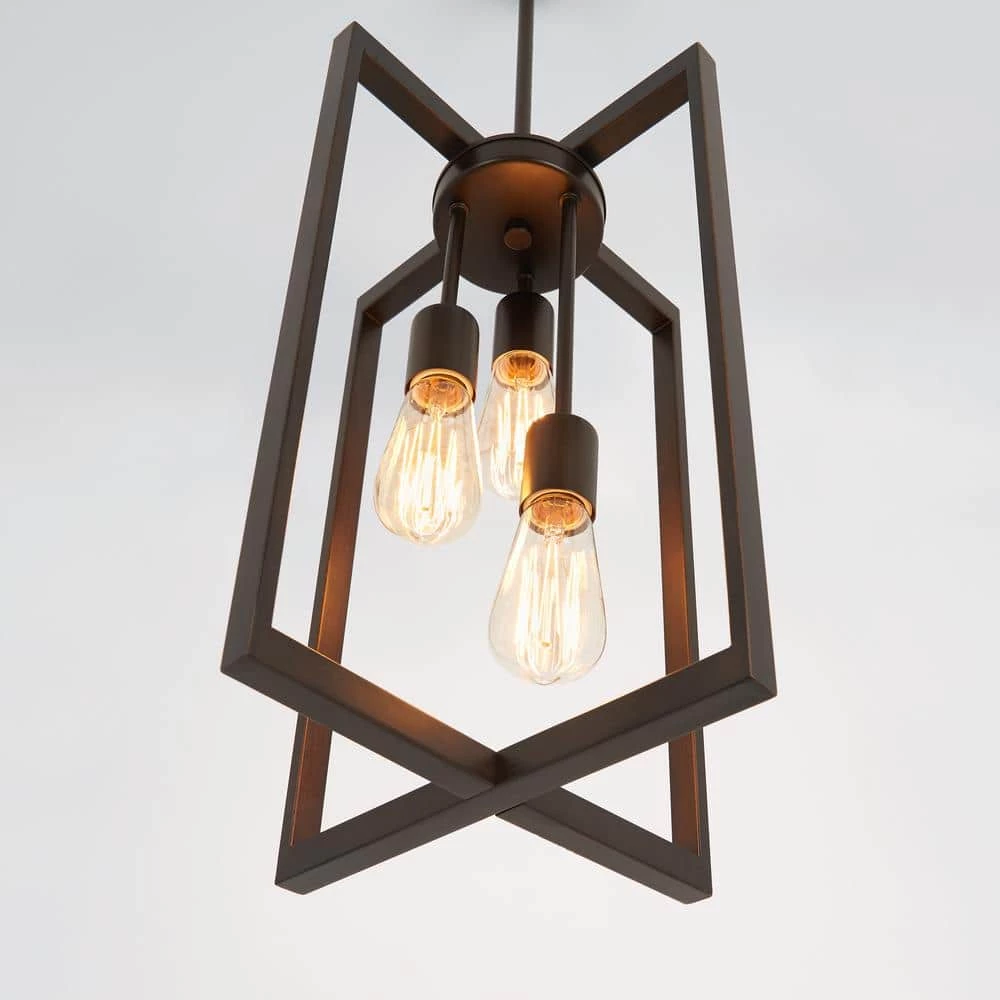 Yale 3-light Black Modern Industrial Sputnik Caged Hanging Pendant Light Island Chandelier for Kitchen Dining Room by Artika 8 Yale 3-light Black Modern Industrial Sputnik Caged Hanging Pendant Light Island Chandelier for Kitchen Dining Room by Artika - Image 6