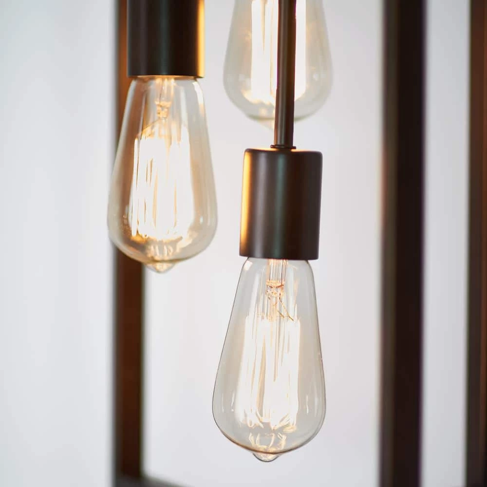 Yale 3-light Black Modern Industrial Sputnik Caged Hanging Pendant Light Island Chandelier for Kitchen Dining Room by Artika 6 Yale 3-light Black Modern Industrial Sputnik Caged Hanging Pendant Light Island Chandelier for Kitchen Dining Room by Artika - Image 4