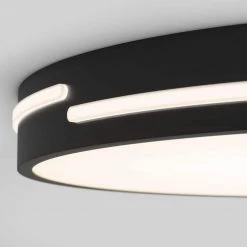 Delray 15 in. 1-Light Black LED Flush Mount Ceiling Light by Artika -KINWELL shop black artika flush mount lights fm dec hd2bl 76 1000