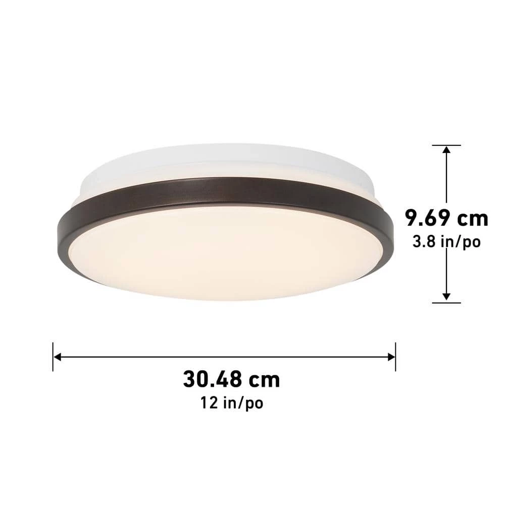 Orion 12 in. 1-Light Black Modern Integrated LED Flush Mount Ceiling Light for Bedroom by Artika 5 Orion 12 in. 1-Light Black Modern Integrated LED Flush Mount Ceiling Light for Bedroom by Artika - Image 3
