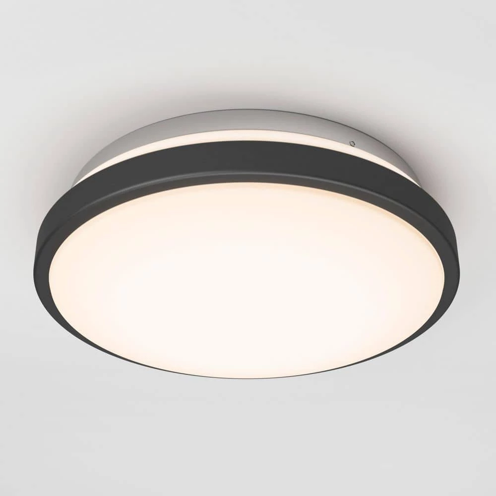 Orion 12 in. 1-Light Black Modern Integrated LED Flush Mount Ceiling Light for Bedroom by Artika 6 Orion 12 in. 1-Light Black Modern Integrated LED Flush Mount Ceiling Light for Bedroom by Artika - Image 4