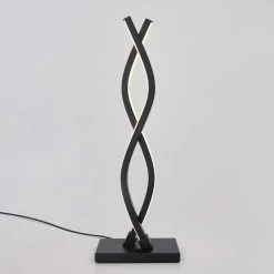 Wave 18 in. Black Modern Dimmable Table Lamp for Living Room by Artika -KINWELL shop black artika lamp bases tl wa bl 1f 1000