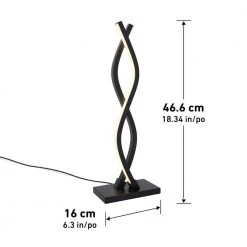 Wave 18 in. Black Modern Dimmable Table Lamp for Living Room by Artika -KINWELL shop black artika lamp bases tl wa bl 40 1000