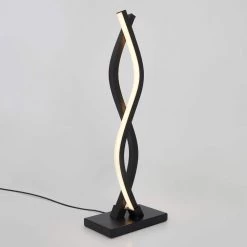 Wave 18 in. Black Modern Dimmable Table Lamp for Living Room by Artika -KINWELL shop black artika lamp bases tl wa bl 4f 1000
