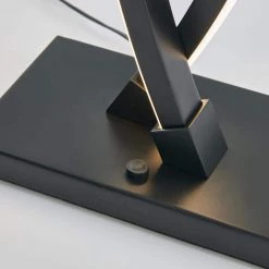 Wave 18 in. Black Modern Dimmable Table Lamp for Living Room by Artika -KINWELL shop black artika lamp bases tl wa bl fa 1000