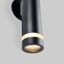 C7 Large Black Outdoor Integrated LED Hardwired Wall Cylinder Sconce Light by Artika -KINWELL shop black artika outdoor sconces 21out c7 pmb fa 1000