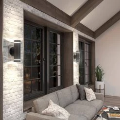 C7 Cylinder 2-Light Black Modern Outdoor Garage and Porch Light Wall Lantern Sconce by Artika -KINWELL shop black artika outdoor sconces amp101 ccabl 31 1000