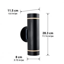 C7 Cylinder 2-Light Black Modern Outdoor Garage and Porch Light Wall Lantern Sconce by Artika -KINWELL shop black artika outdoor sconces amp101 ccabl c3 1000