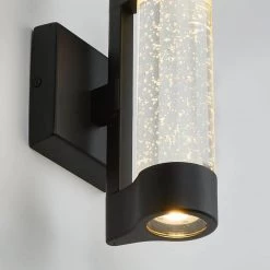 Essence Cylinder Black Modern Integrated LED Indoor/Outdoor Porch Light Wall Lantern Sconce with Bubble Glass by Artika 14 Essence Cylinder Black Modern Integrated LED Indoor/Outdoor Porch Light Wall Lantern Sconce with Bubble Glass by Artika -KINWELL shop black artika outdoor sconces amp105 hdbl 4f 1000