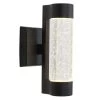 Essence Cylinder Black Modern Integrated LED Indoor/Outdoor Porch Light Wall Lantern Sconce with Bubble Glass by Artika