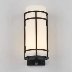 Brisbane Black Modern Integrated LED Indoor/Outdoor Garage and Porch Light Wall Lantern Sconce by Artika -KINWELL shop black artika outdoor sconces bris bl hdc 44 1000