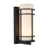 Brisbane Black Modern Integrated LED Indoor/Outdoor Garage and Porch Light Wall Lantern Sconce by Artika