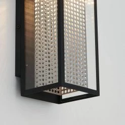 Meteor Black Modern Integrated LED Outdoor Garage and Porch Light Wall Lantern Sconce by Artika -KINWELL shop black artika outdoor sconces met bl rn 1f 1000