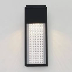 Meteor Black Modern Integrated LED Outdoor Garage and Porch Light Wall Lantern Sconce by Artika -KINWELL shop black artika outdoor sconces met bl rn 44 1000