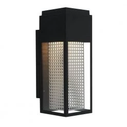 Meteor Black Modern Integrated LED Outdoor Garage and Porch Light Wall Lantern Sconce by Artika
