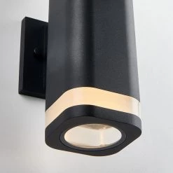 Mettle Cylinder Black Modern Integrated LED Outdoor Garage and Porch Light Wall Lantern Sconce by Artika -KINWELL shop black artika outdoor sconces nsbles c1 1f 1000
