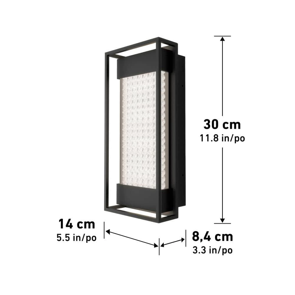 Glam Black Outdoor Hardwired Integrated LED Wall Sconce Light by Artika 6 Glam Black Outdoor Hardwired Integrated LED Wall Sconce Light by Artika - Image 4