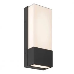 Dixon 1-Light Black Integrated LED Outdoor Hardwired Wall Cylinder Sconce Light by Artika