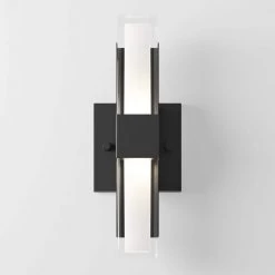 Gemini 1-Light Black Hardwire LED Indoor/Outdoor Light Wall Lantern Sconce (1-Pack) by Artika -KINWELL shop black artika outdoor sconces out gec mb 1f 1000