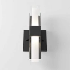 Gemini 1-Light Black Hardwire LED Indoor/Outdoor Light Wall Lantern Sconce (1-Pack) by Artika -KINWELL shop black artika outdoor sconces out gec mb 44 1000