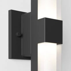 Gemini 1-Light Black Hardwire LED Indoor/Outdoor Light Wall Lantern Sconce (1-Pack) by Artika -KINWELL shop black artika outdoor sconces out gec mb 76 1000