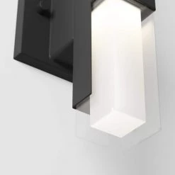 Gemini 1-Light Black Hardwire LED Indoor/Outdoor Light Wall Lantern Sconce (1-Pack) by Artika -KINWELL shop black artika outdoor sconces out gec mb fa 1000