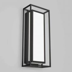 Ghost Large Black Outdoor Hardwired Integrated LED Wall Cylinder Sconce Light by Artika -KINWELL shop black artika outdoor sconces out gh mb10 1f 1000