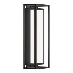 Ghost Large Black Outdoor Hardwired Integrated LED Wall Cylinder Sconce Light by Artika