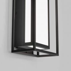 Ghost Large Black Outdoor Hardwired Integrated LED Wall Cylinder Sconce Light by Artika -KINWELL shop black artika outdoor sconces out gh mb10 76 1000