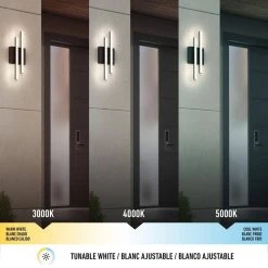 Grid Black Outdoor Hardwired Integrated LED Wall Lantern Sconce Light by Artika -KINWELL shop black artika outdoor sconces out grc hd2bl c3 1000