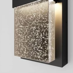 Mazza 1-Light Black Modern LED Indoor/Outdoor Garage and Porch Light Wall Lantern Sconce with Bubble Glass by Artika -KINWELL shop black artika outdoor sconces out mb hd2bl 44 1000