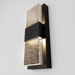 Mazza 1-Light Black Modern LED Indoor/Outdoor Garage and Porch Light Wall Lantern Sconce with Bubble Glass by Artika -KINWELL shop black artika outdoor sconces out mb hd2bl 4f 1000