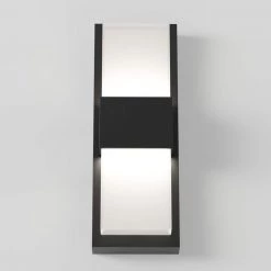 Mazza Frosted Black Outdoor Hardwired Integrated LED Wall Sconce Light by Artika -KINWELL shop black artika outdoor sconces out mf cmb 44 1000
