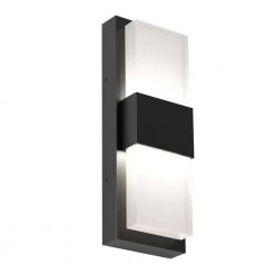 Mazza Frosted Black Outdoor Hardwired Integrated LED Wall Sconce Light by Artika