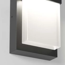 Mazza Frosted Black Outdoor Hardwired Integrated LED Wall Sconce Light by Artika -KINWELL shop black artika outdoor sconces out mf cmb 66 1000