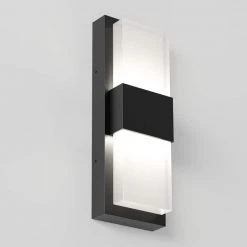 Mazza Frosted Black Outdoor Hardwired Integrated LED Wall Sconce Light by Artika -KINWELL shop black artika outdoor sconces out mf cmb 76 1000