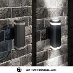 Stark Smart Programmable Dusk to Dawn 1-Light Black LED Outdoor/Indoor Wall Cylinder Light by Artika -KINWELL shop black artika outdoor sconces out stw c 40 1000